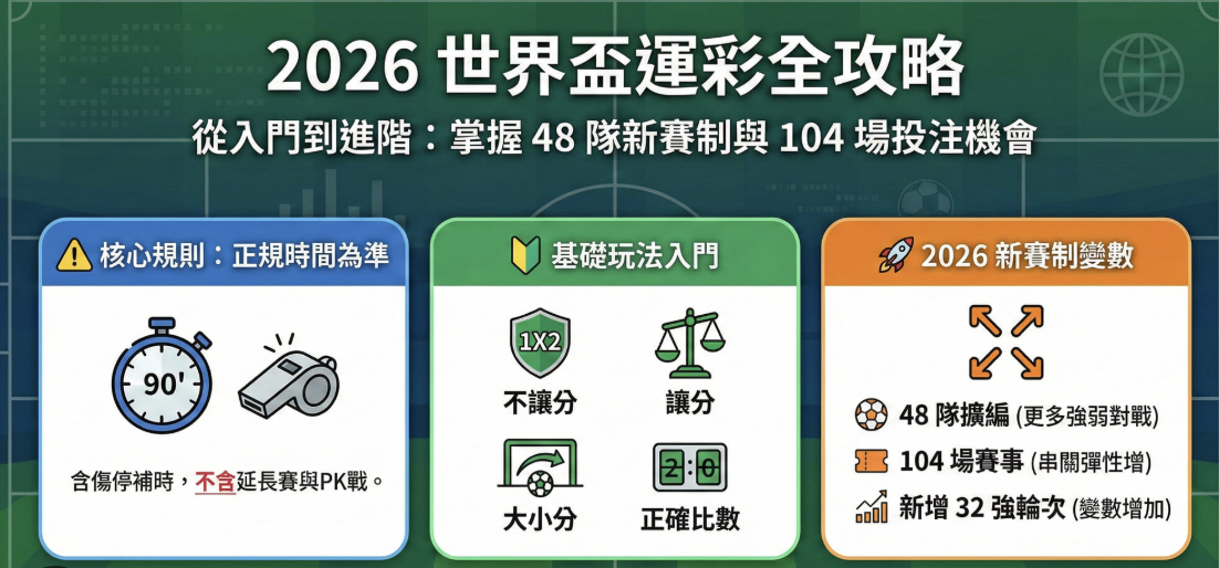2026世界杯最新運彩投注分析？6種運彩投注玩法新手懶人包